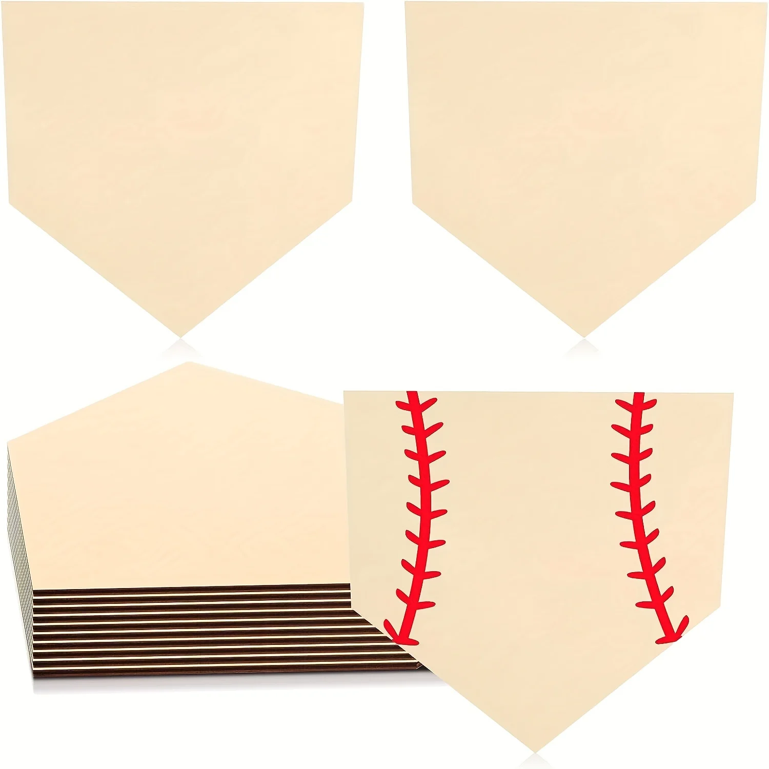 

2 Pcs Unfinished Wood for Crafts Wooden Home Plate Baseball Softball Wood Sign Blank Plaque for Adults Crafting Sports Team