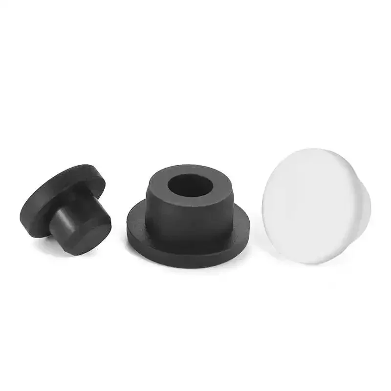 Black/White T Type Stopper Silicone Rubber Seal Hole Plugs Hollow Blanking End Cap Dustproof Plug Pipe Inserts Bore 6.8-161.5mm