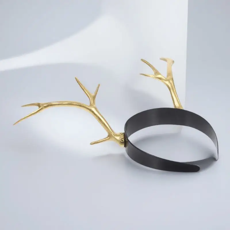 

Funny Antler Headband Deer Horn Party Hair Hoop Cosplay Headdress Performance Costume Decorative Photo Prop for Halloween