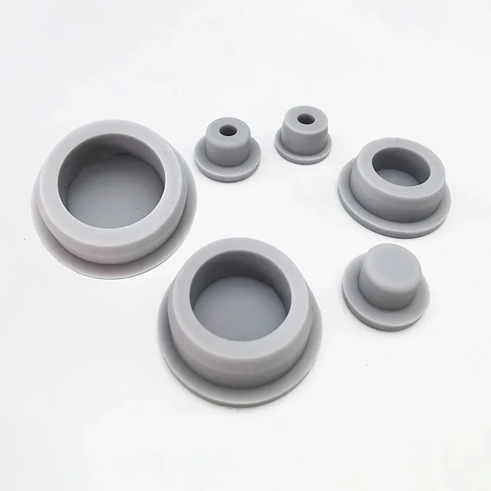 2-20pcs Grey Environmental Silicone Rubber Hole Caps 13mm - 48.5mm Round Hole Sealing Plug Blanking End Caps T-type Stopper