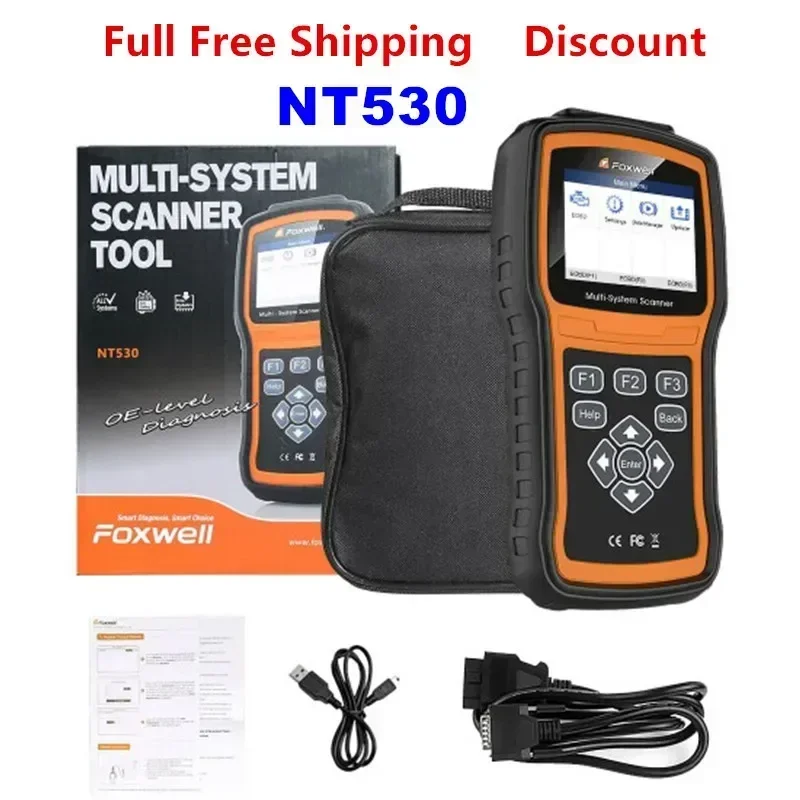 Foxwell NT530 Multi-System Scanner OE-level Universal Auto Diagnostic Tools One software free Support MITSUBISHI Nissan Porsche