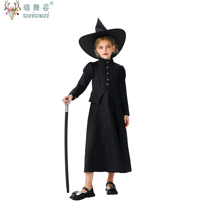 أنيمي الظلام حكاية خرافية شريرة ساحرة أزياء الفتيات البالغات طويلة الأكمام تنورة طويلة مع أنيقة ثوب صوفي أسود مصاص دماء دور اللعب الغامض الساحر السحري عالم سحري اللون حكاية خرافية يتوهم ازياء هالوين الطرف كرنفال #5