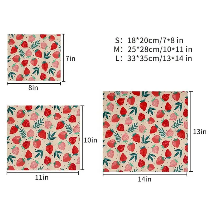 Beeswax Food Wrap Eco Friendly Kitchen Wrap Replacement Organic Natural Bees Wax Reusable Mixed Pattern Beeswax Wraps Bowl Cover