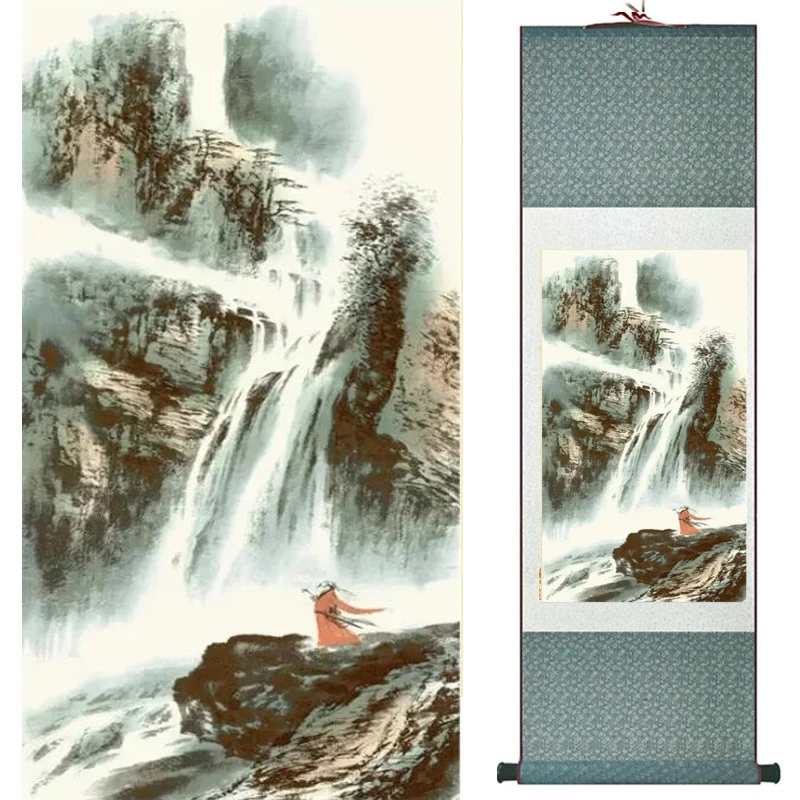 20250428Mountain and river  painting  Home Office Decoration Chinese scroll painting mountain and River painting 0331
