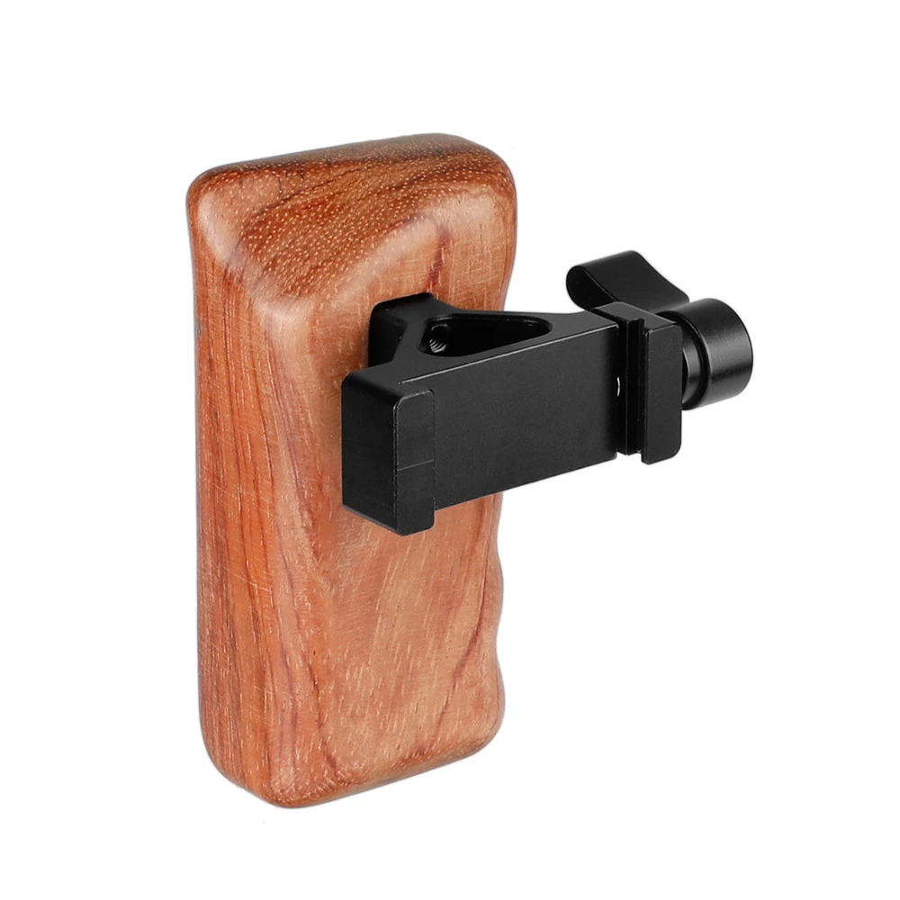 CAMVATE Camera Wooden Handgrip Left / Right Side With QR ARCA Compatible Clamp For DSLR Camera / DV Video Cage Rig