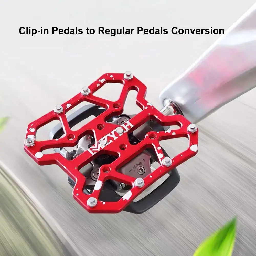 2pcs Aluminum Alloy Bicycle Clipless Pedal Ultralight Anti-slip Clipless Pedal Delicate Classic Platform Adapters