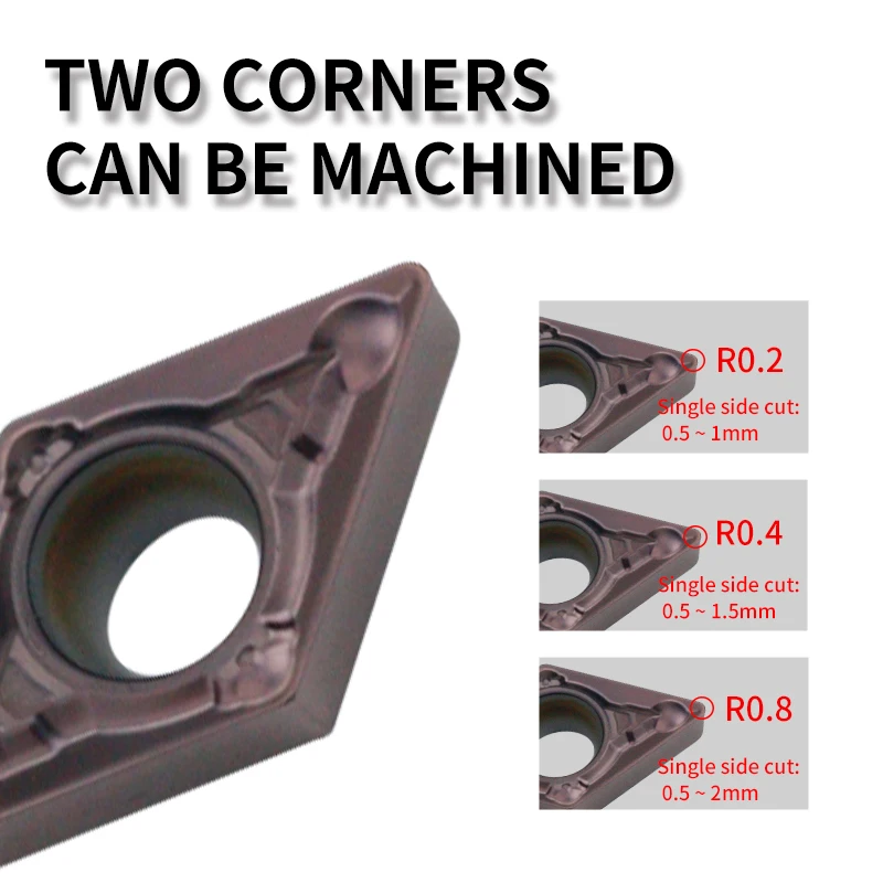 Imagem -04 - Dcmt Dcmt07 Dcmt11 Yz15tf Yz5018 Yz735 Carbide Insert para Sjcr l External Torneamento Ferramenta Aço Inoxidável Lâmina Cortador Torno Cnc