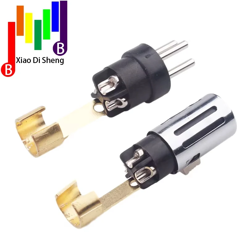 Hifi คาร์บอนไฟเบอร์ XLR ปลั๊ก Hi-end Gold-plated ชายและหญิง XLR ConnectorCarbon Fiber Shell Tellurium ทองแดงชุบโรเดียม g