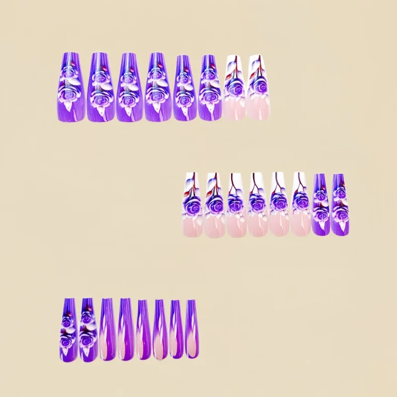 Рисунок 4 - удлиненные ногти пресс на фиолетовые