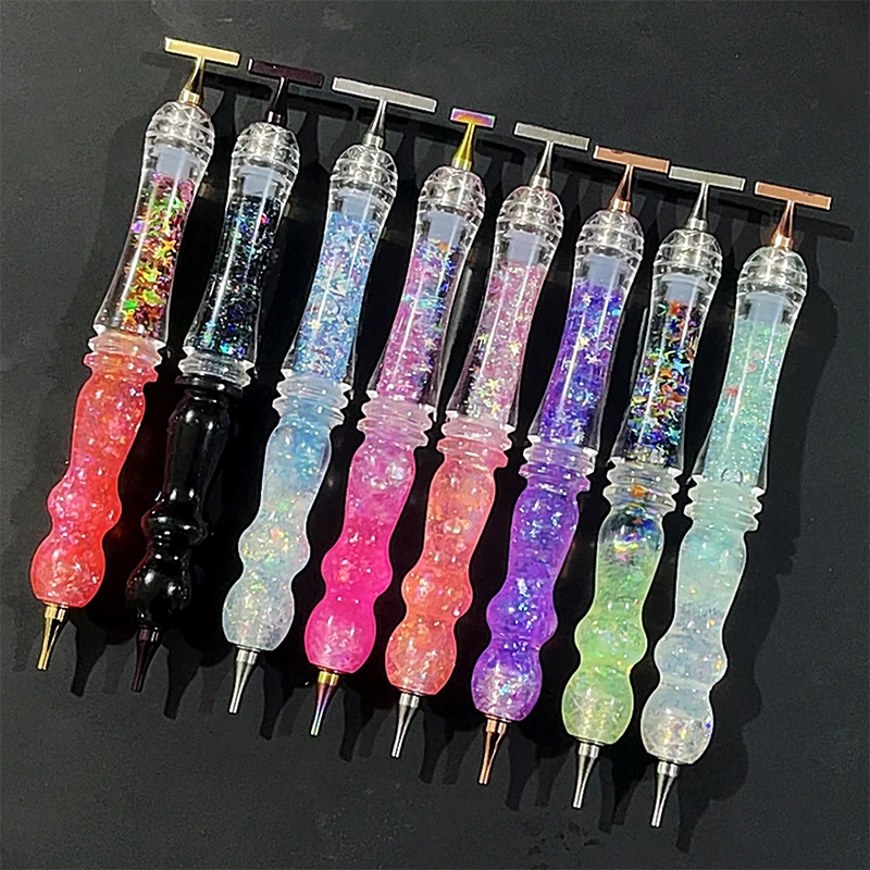 

Shiny Quicksand Diamond Painting Pen Color Embroidery Threaded Dot Drill Tool Metal Screw Thread Tips Accessory for Diamond Art