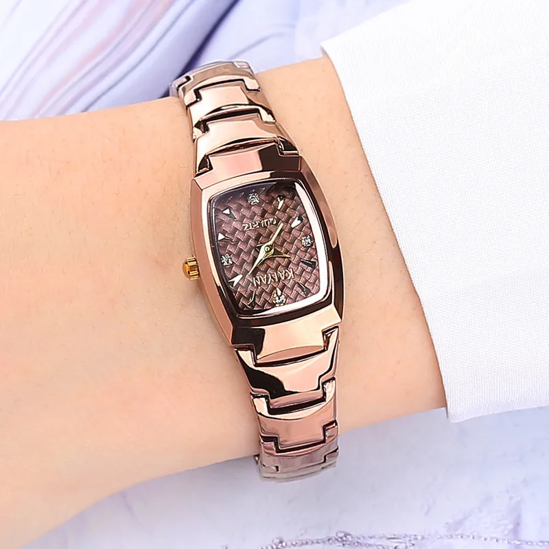 Relojes de cristal de lujo para mujer, reloj de cuarzo con diamantes, pulsera de acero para mujer