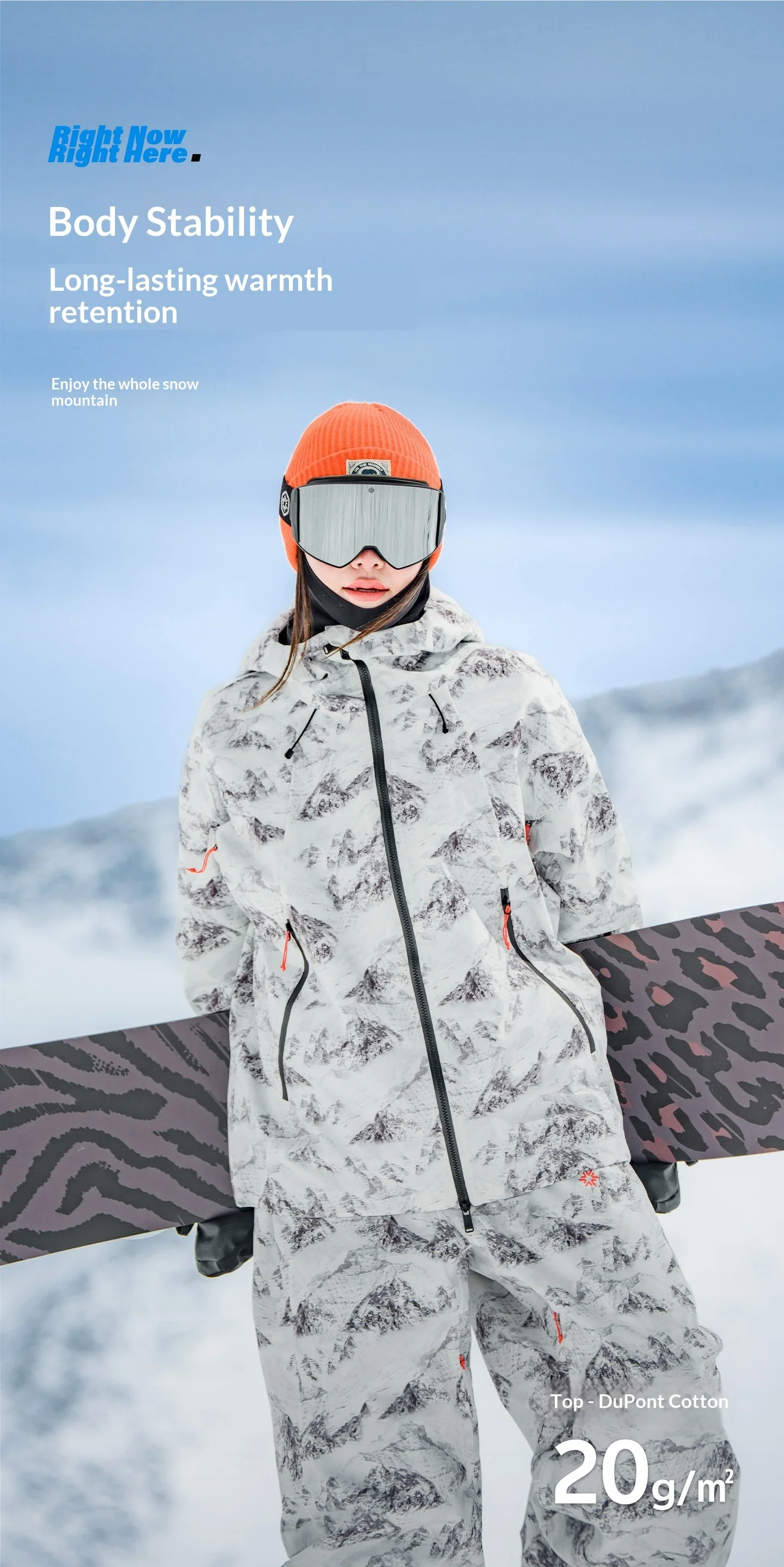 2026 John Snow Unisex Skianzug Wasserdicht Winddicht Warm Snowboard-Jacke-Hosen-Set für Männer Frauen Winter Outdoor – Detail 9