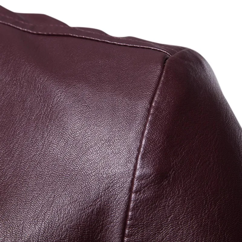 2026 New Khaki Men\'s PU Jacket, Dark Blue  Burgundy Black Coat, Asian Size Slim Leather Blazers, M-5XL,2025 New