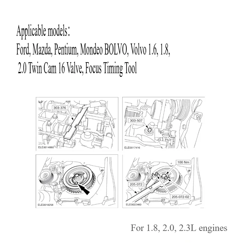 Petrol Engine Timing Tool Locking Kit 5pcs Camshaft Setting Locking kit Tool Timing P in For Ford Fiesta Focus Puma 1.82.02.3L