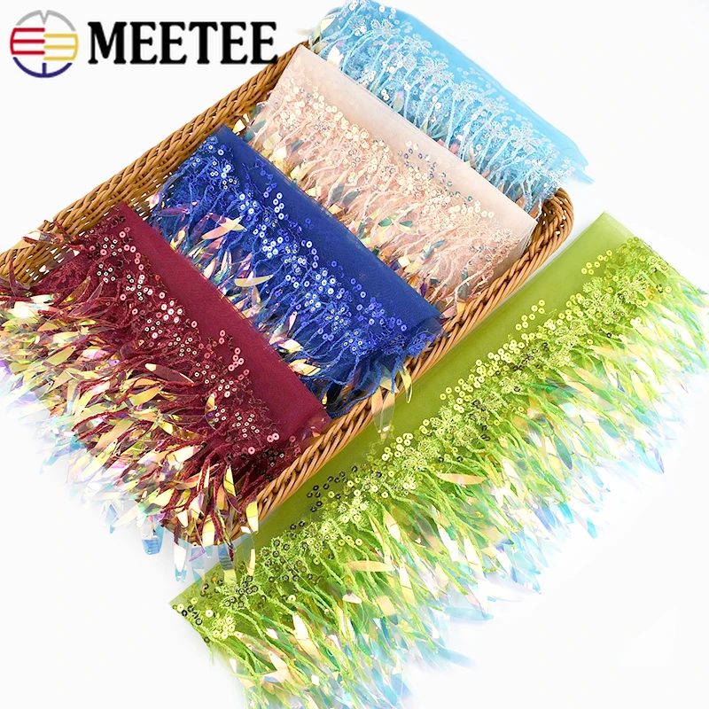 

2/3/5/10Yards Meetee Sequins Tassels Fringe 15cm Lace Trims for Sewing Perform Dress Ribbon Clothes Tassel DIY Crafts Accessory