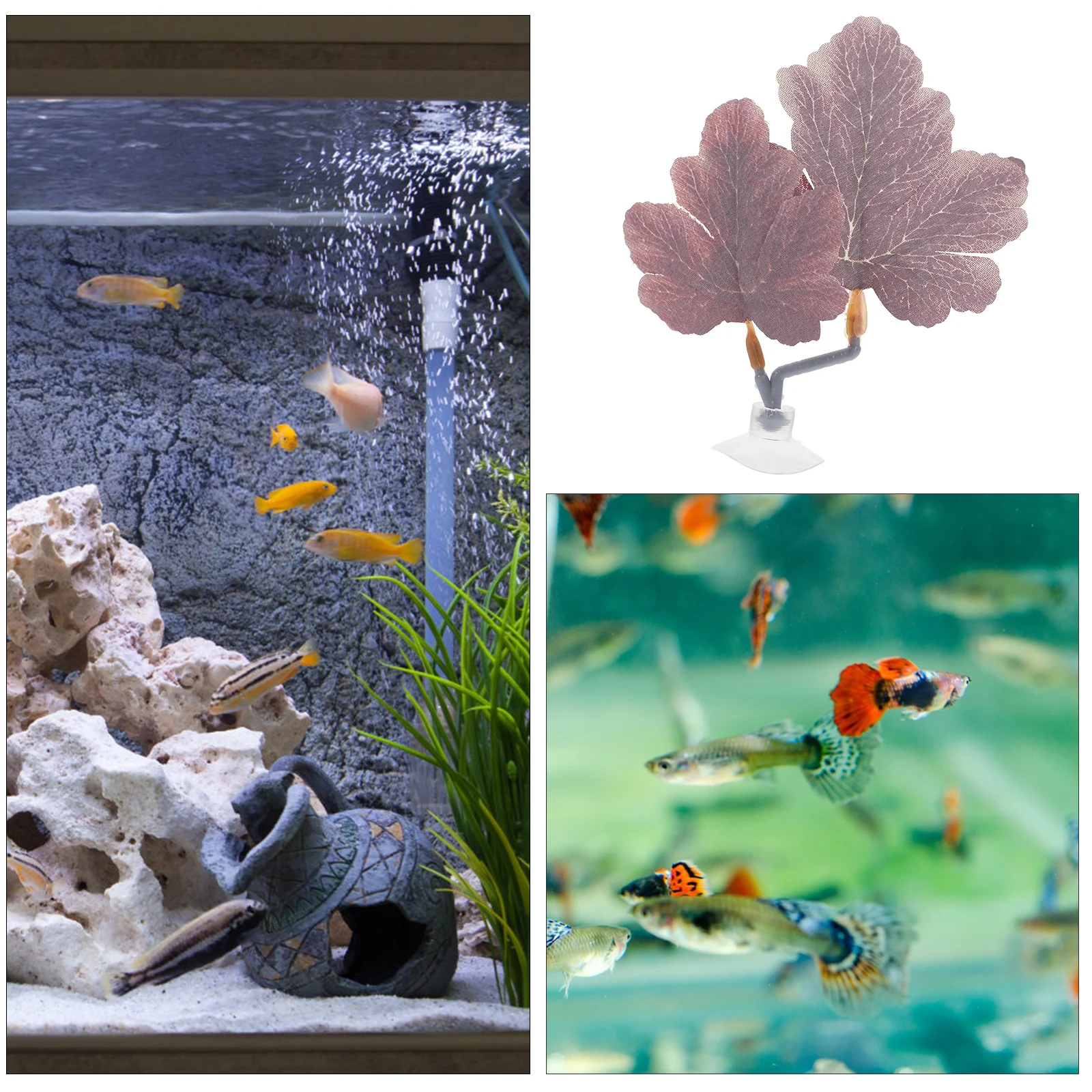 

Betta Fish Leaf Hammock Pad Realistic Aquarium Plants Comfortable Resting Spot Ideal Breeding Environment Safe Water Quality