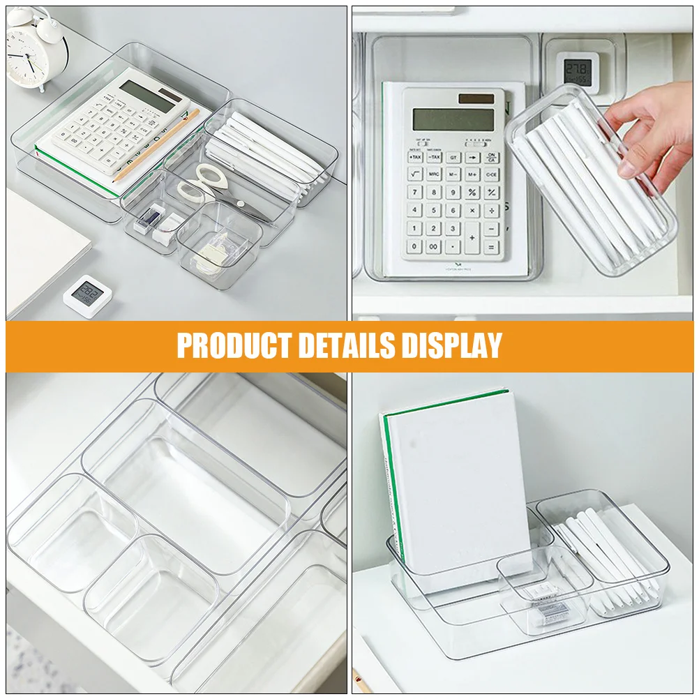 

1 Set Clear Drawer Organizer Bins Transparent Pet Storage Trays For Makeup Vanity Bathroom Desktop Small Items Tidy Home Dorm