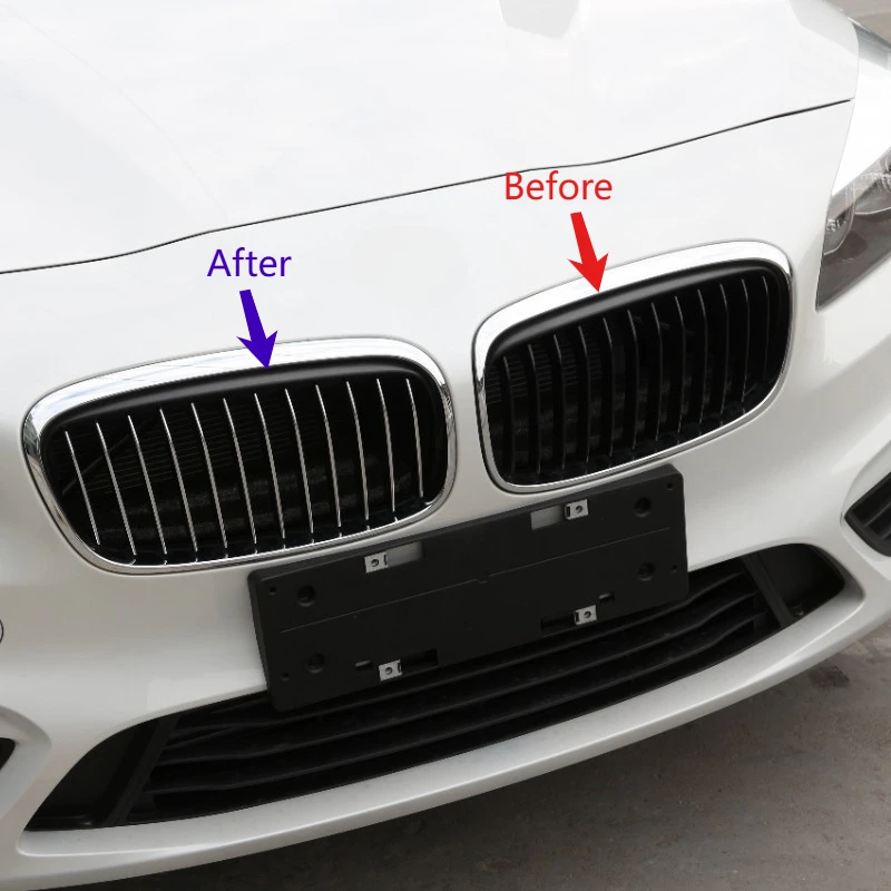 

For BMW 2 Series 218i F45 F46 2015-2017 ABS Car Front Grille Trim Strips Trim Sticker Car Accessories