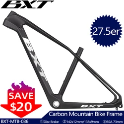 BXT Full Carbon MTB Telaio 27.5er Quadro Carbone T1000 Telaio per Mountain Bike in Carbonio 27.5 pollici Thru Axle MTB Telaio per bicicletta in carbonio 27.5