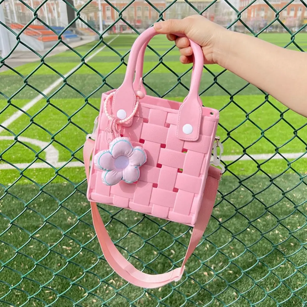 Fashion Flower accessories Hollowed Out Shopping Basket DIY Large capacity Beach Bag PVC Portable women's handbag Travel