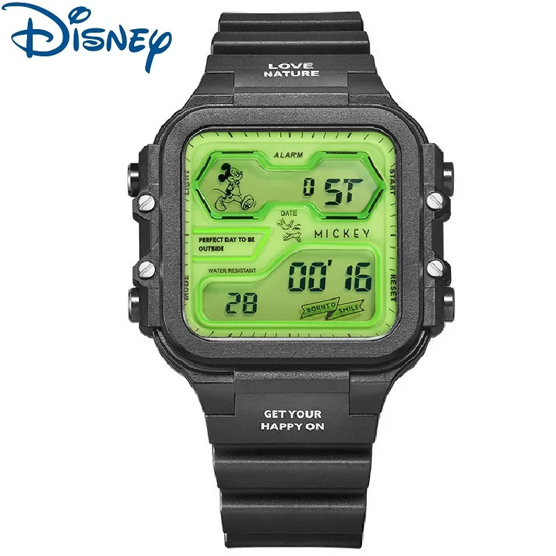 Disney Top Brand Original Mens Digital Square Sport Wristwatch Alloy Case Superman Multi Function Waterproof Male New Clock Time