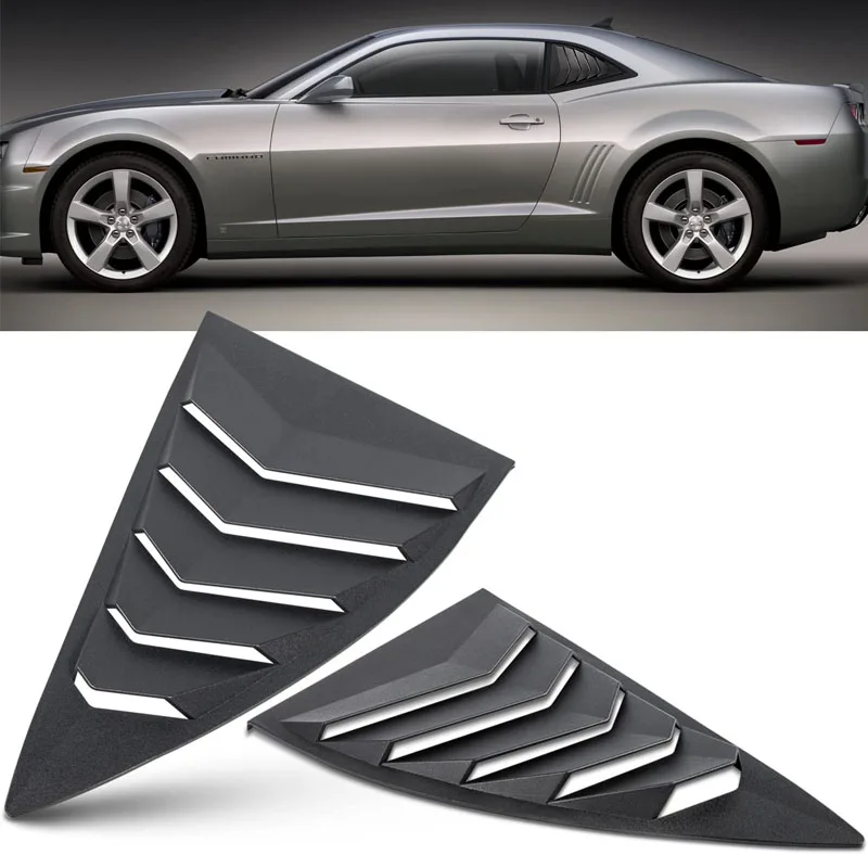 

For 2010-2015 Chevy Chevrolet Camaro LS LT RS SS GTS Quarter Side Window Scoop Louvers ABS Window Cover Vent Lambo Style (2pcs)