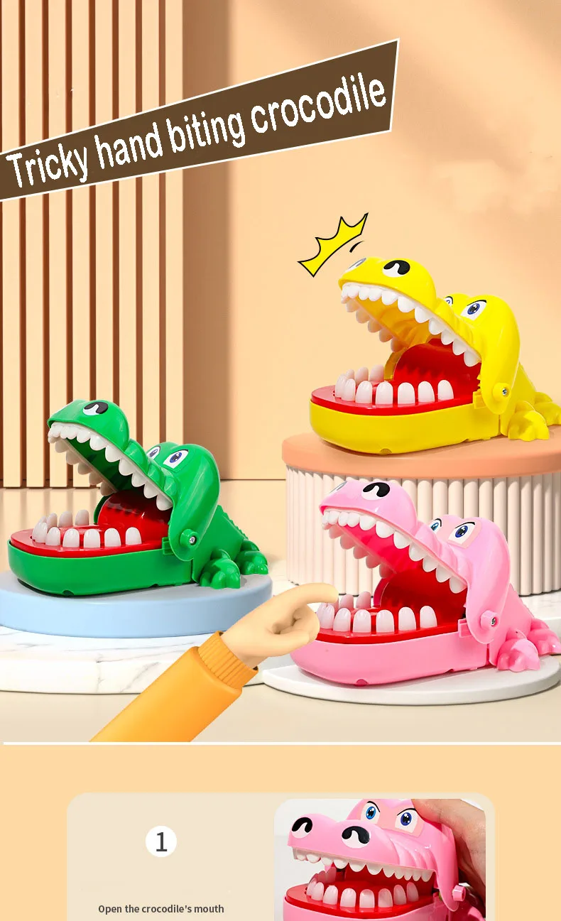 Red chattering teeth toy detail