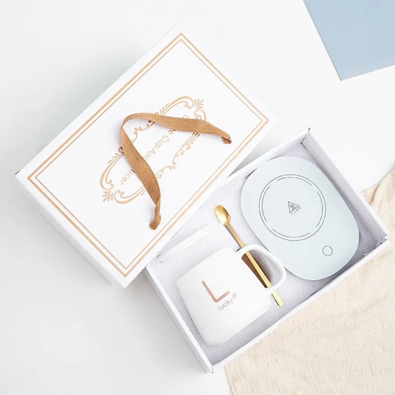 

400ml Smart Ceramic Cup Coaster Warmer Thermostatic Coffee Heating Electric Mug Set Milk Tea Heating Water Coffee