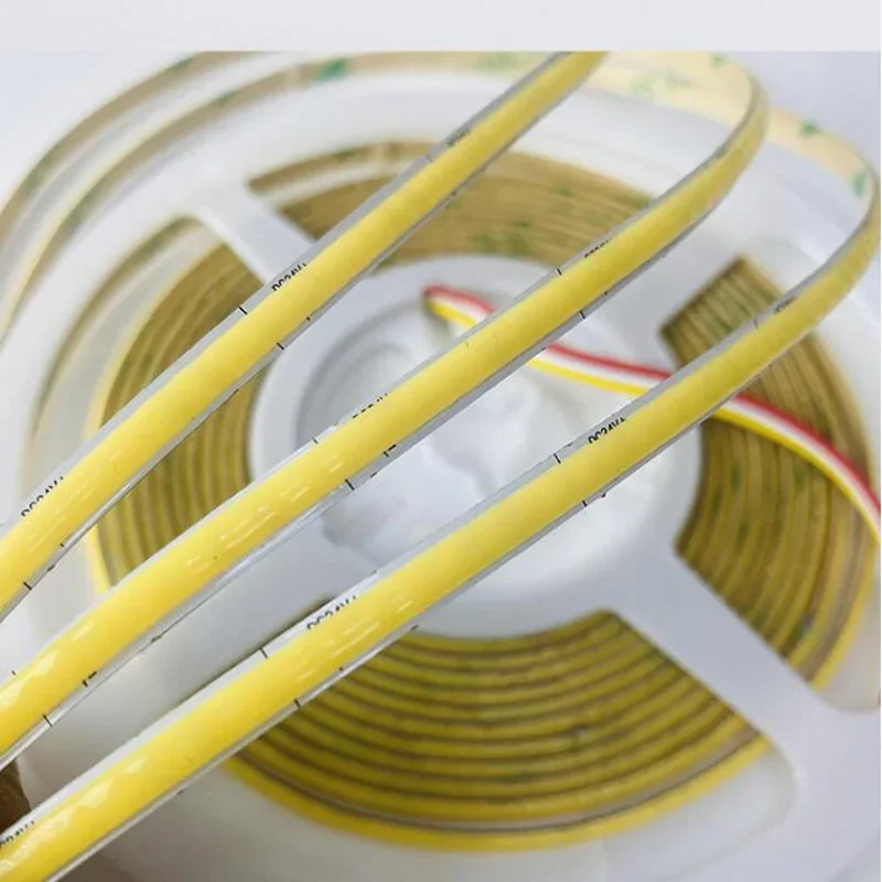 5m Narrow 5mm Dimmable CCT LED Strip Dual Color COB Soft Tape 2700k-6500k Adjustable Three Color Temperature 3000k 4000k 6500k