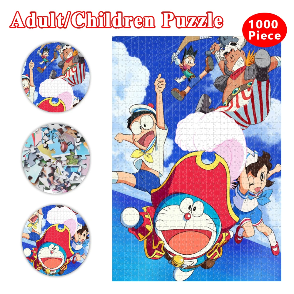 Anime Jigsaw Puzzle for Kids & Adults Doraemon Robot Cat Puzzle Jigsaw 35/300/500/1000 Pcs Wood Puzzle Kids Birthday Gifts