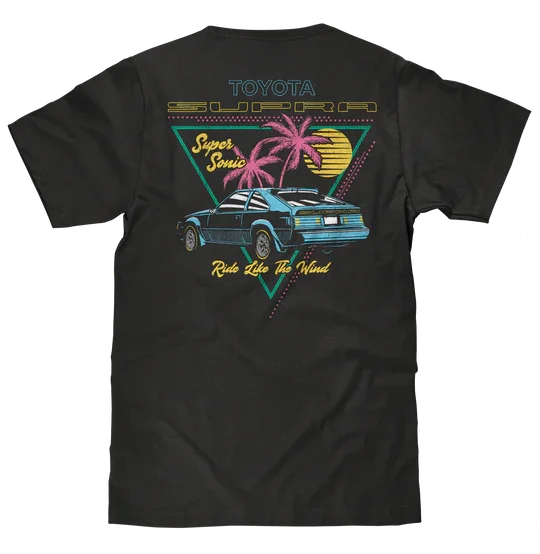 

Toyota Supra Double Sided 80s Graphic T-Shirt - Black High-end Luxury Is for Both Men and Women Top Y2k
