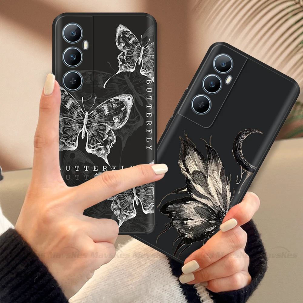 Nette Cartoon Gemalt Abdeckung Für Realme C65 4G C65 RealmeC65 6,67 "2024 Zurück Telefon Fall Weiche Silikon TPU stoßfest Shell Funda