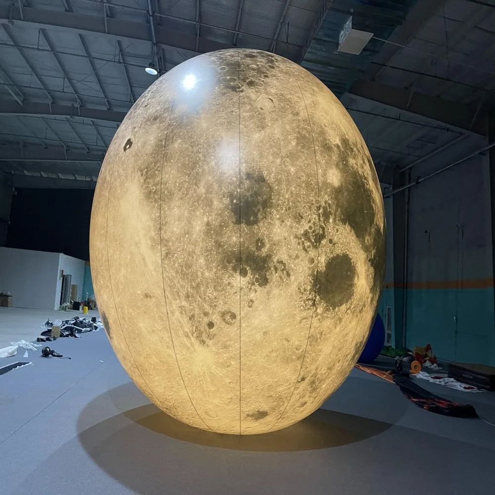 Custom Inflatable LED Moon Balloon Giant Planet Ball for Party Decoration Glowing Inflatable Moon Balloon for Events