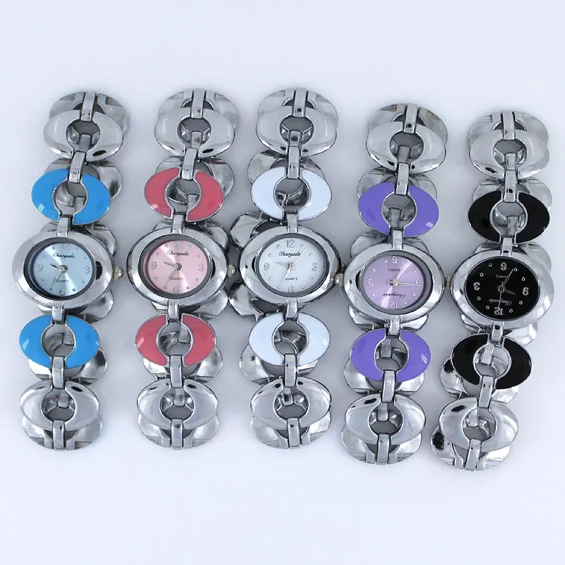 10pcs/Lot Mixed Color Bulk Fashion  Girl Lady Women Alloy Strap Quartz Dress Casual Wristwatch