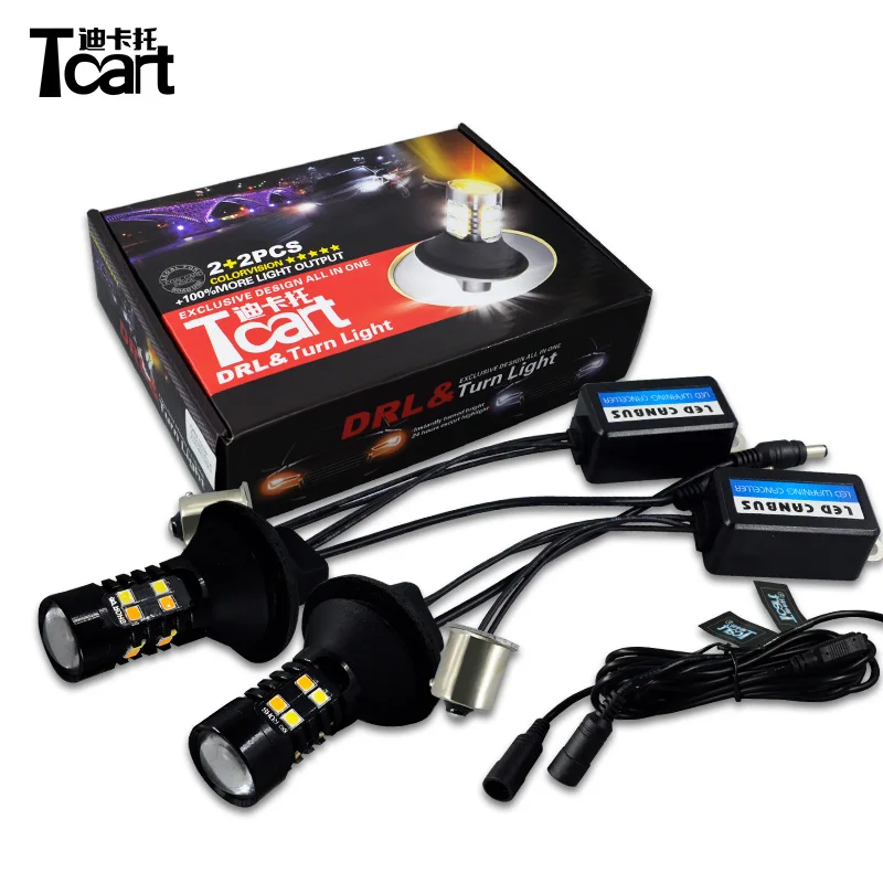 Tcart LED BA15S 1156 BA15D 1157 P27W 3156 WY21W T20 7440  Cars DRL Daytime Running Lights Turn Signals Auto Bulbs