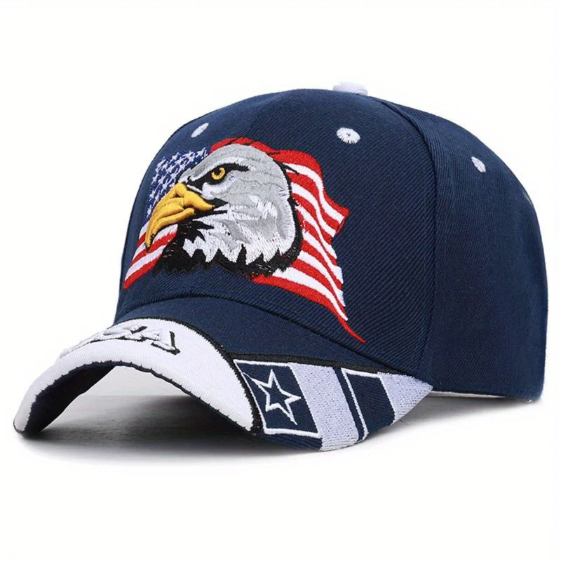 American Flag Eagle Embroidered Baseball Hat Casual Breathable Sports Hat Outdoor Sunscreen Dad Hat unisex