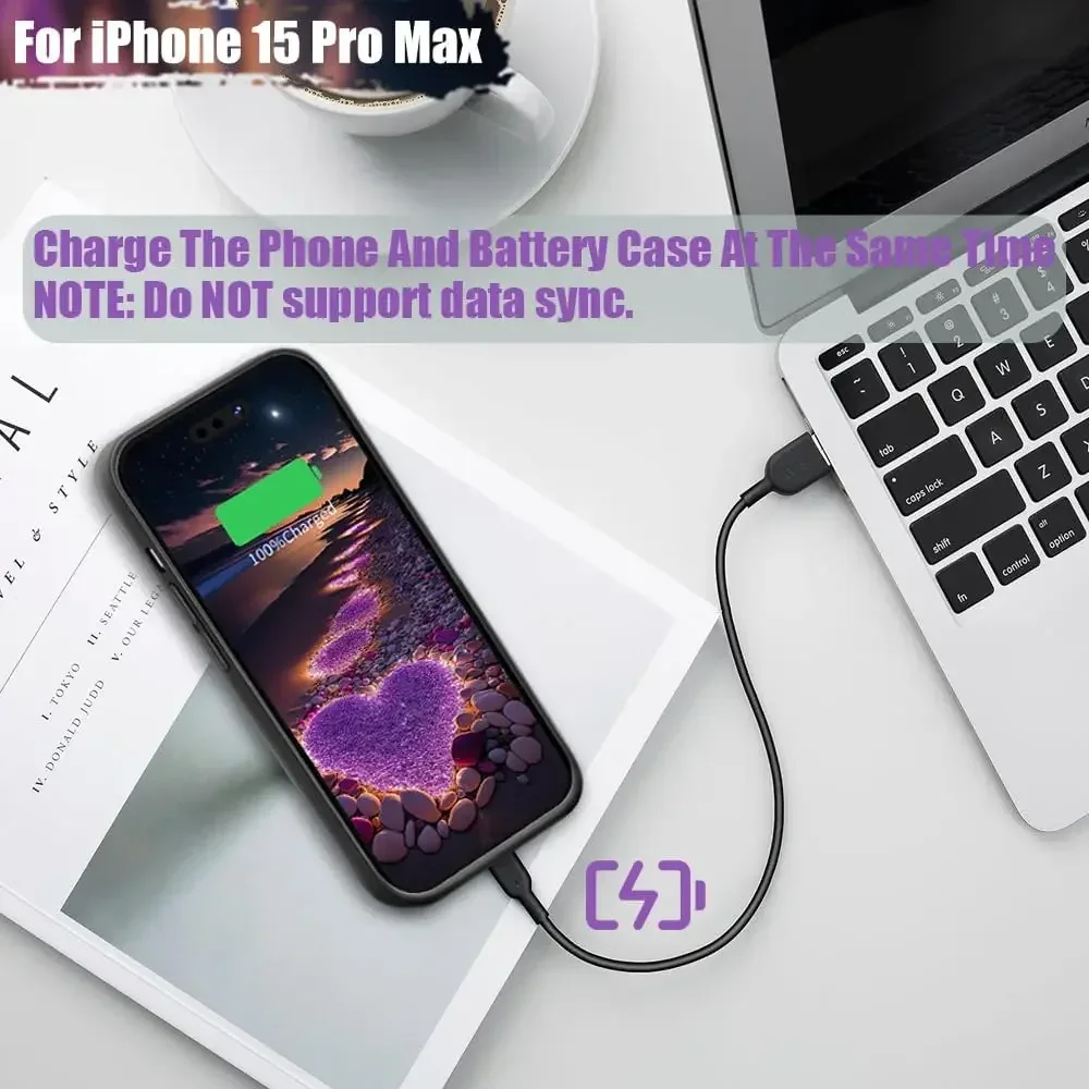 Factory 10000mah Battery Charger Case for IPhone 15 Pro Max 15 Plus Power Case Cover Power Bank Battery for IPhone 15 Pro Max - view 6