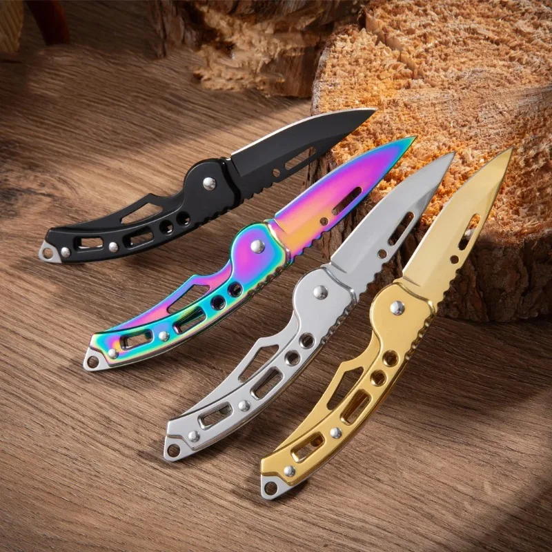 WXCOO Mini Folding Knife Portable Keychain Multifunctional Stainless Steel Pocket Knife for Fruit Vegetable Cooking Kitchen