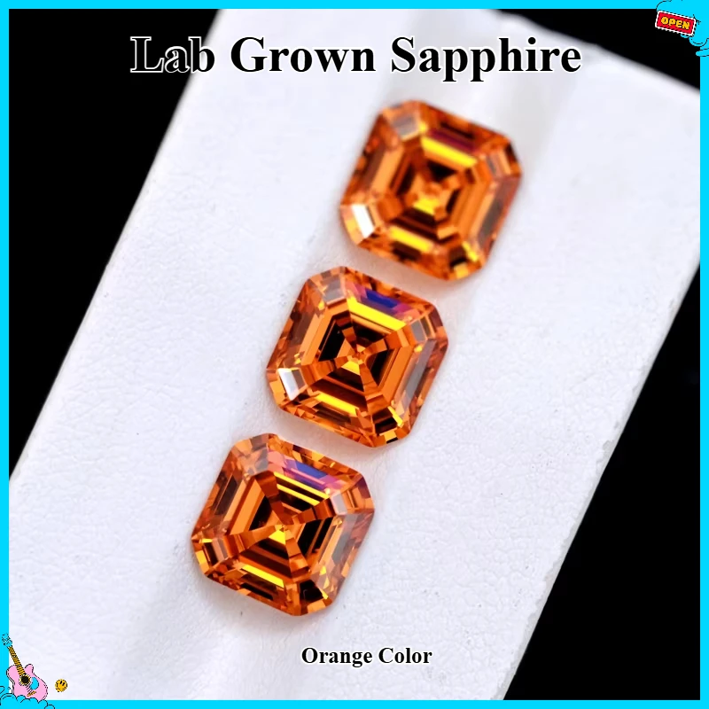 

Lab Grown Sapphire Orange Color Various Shape Synthetic Gems
