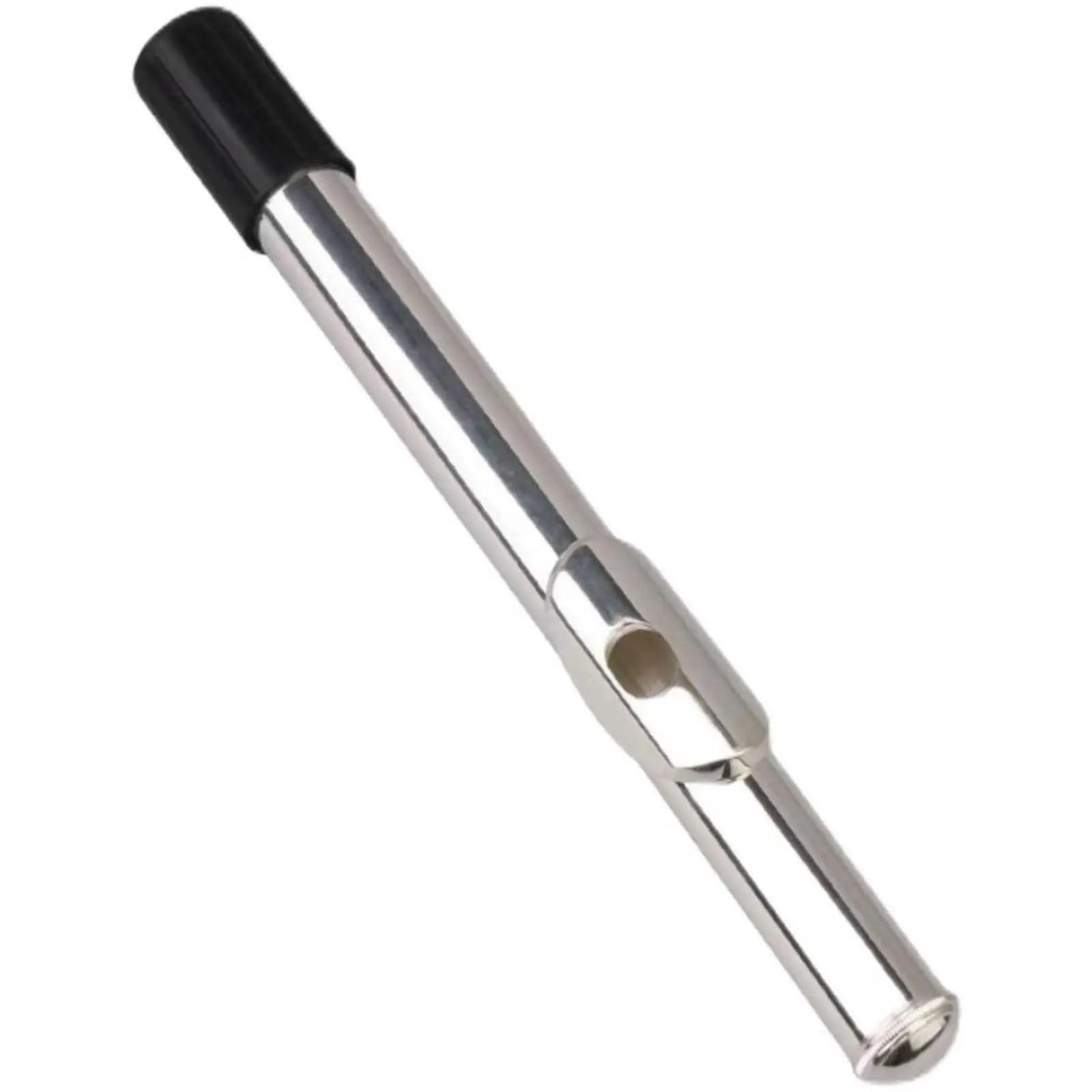 Standard Flute Mouthpiece Replacement Headjoint Silver Tone Finish with Cap Compatible with 16 17 Hole Models