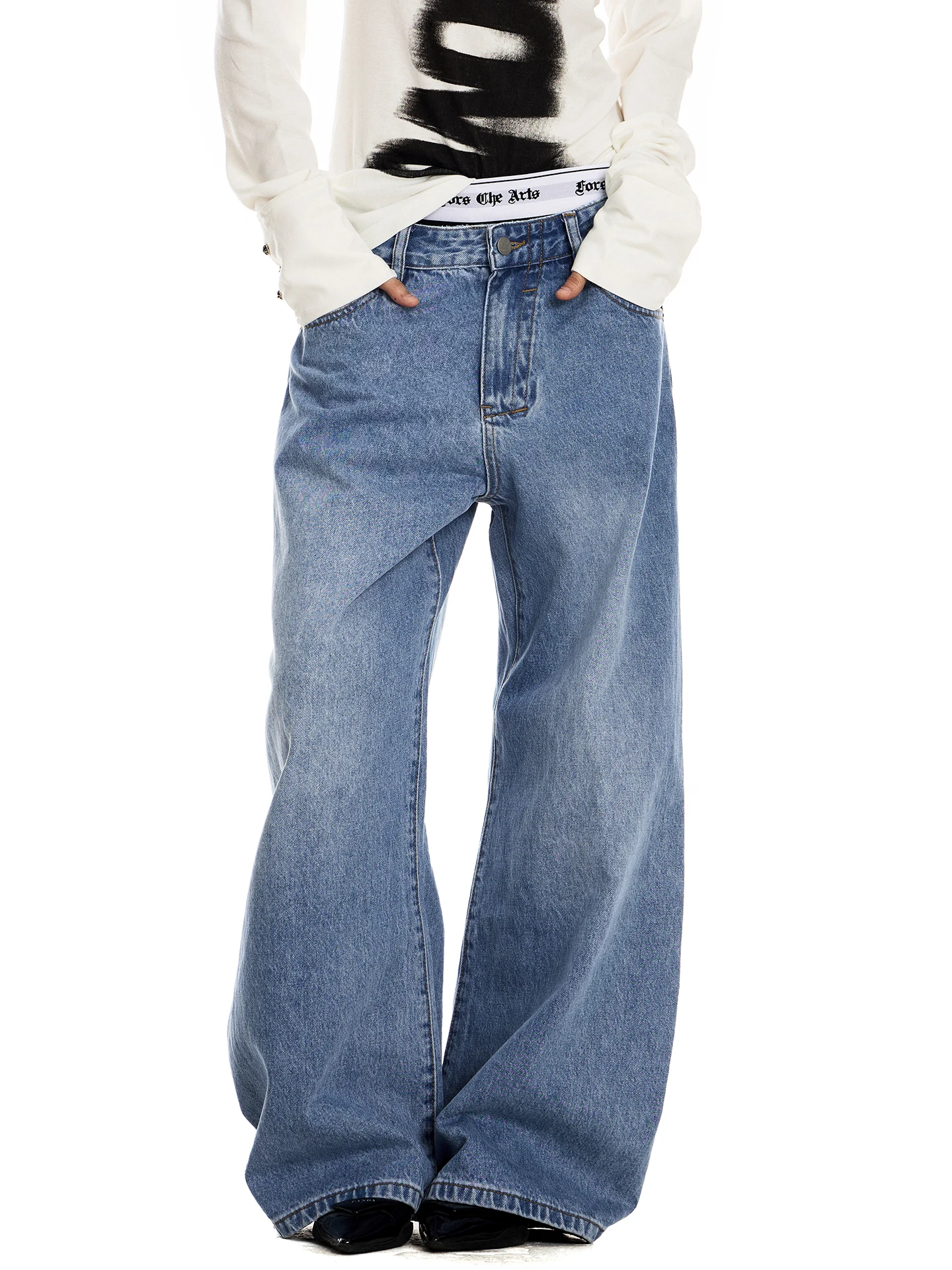 

Джинсы 023start American Retro Knife: Свободные повседневные широкие брюки унисекс для мужчин и женщин в уличном стиле