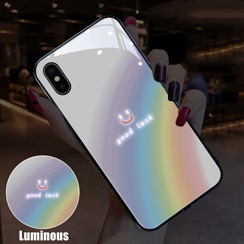 

Colorful Rainbow Luminous Glowing Phone Case for OPPO Reno4 Reno5 Reno6 Reno7 Reno8 Pro Plus SE Find X5 Pro Glowing Accessories