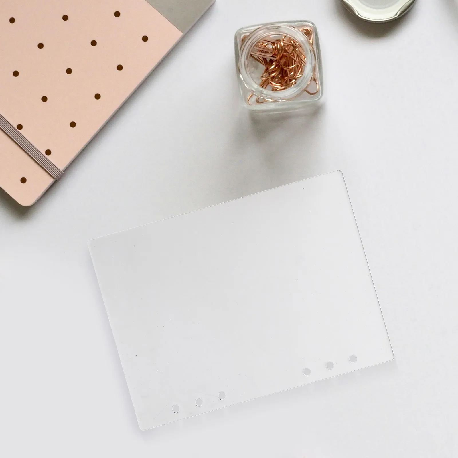 Binder Cover Notepad Acrylic Shell Simple Sleeve Journal Loose Leaf Clear Office for