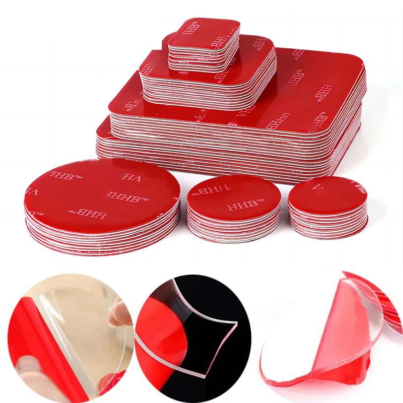 10pc Transparent Acrylic Office Double-Sided Tape Strong Self-Adhesive Waterproof Traceless High Temperature Resistant Nano Tape