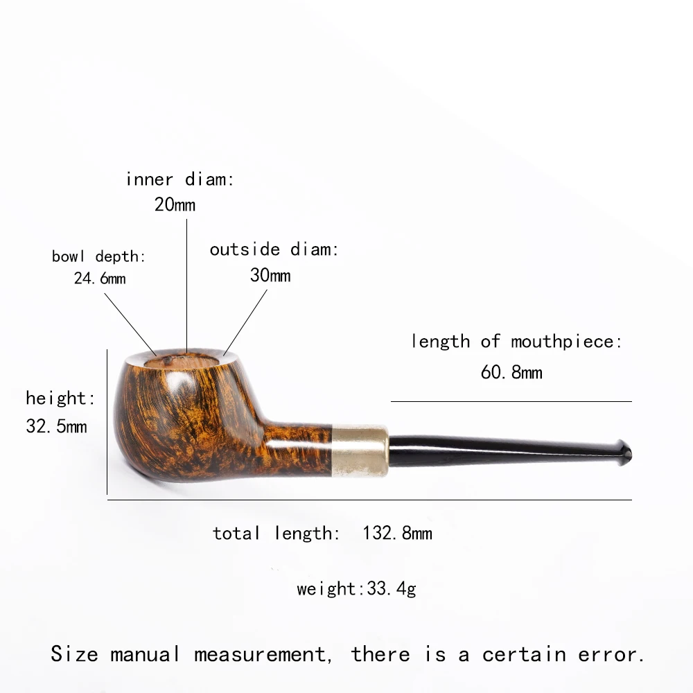 MUXIANG handmade briar tobacco pipe straight handle tobacco pipe portable detachable pipe freestyle smoking pipe Father\'s gift