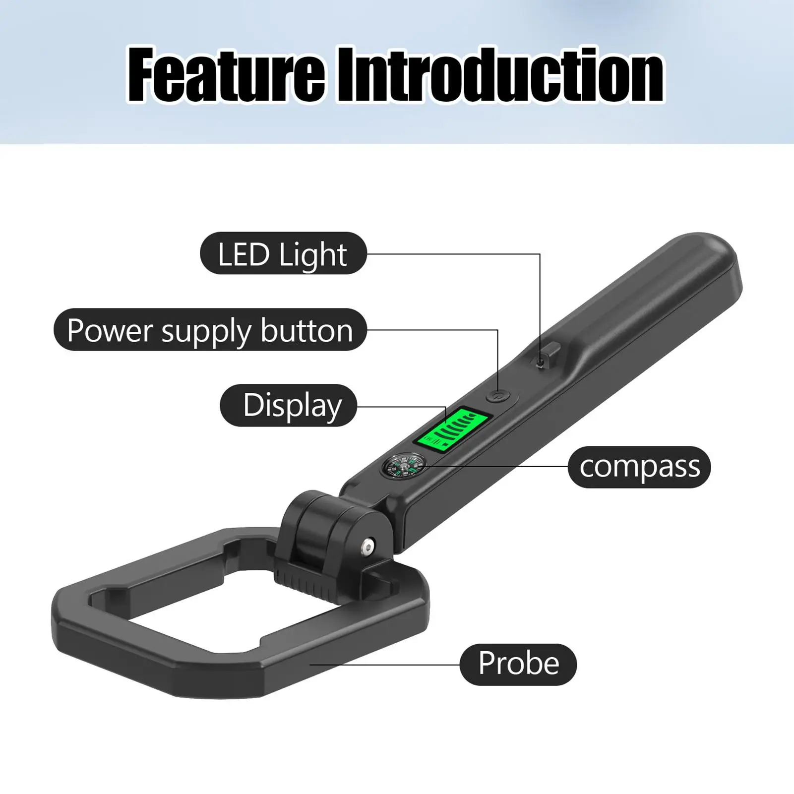 어린이용 금속 탐지기 방수 접이식 보물 찾기 내장 나침반 금 탐지기(가청 및 진동 경고 포함)