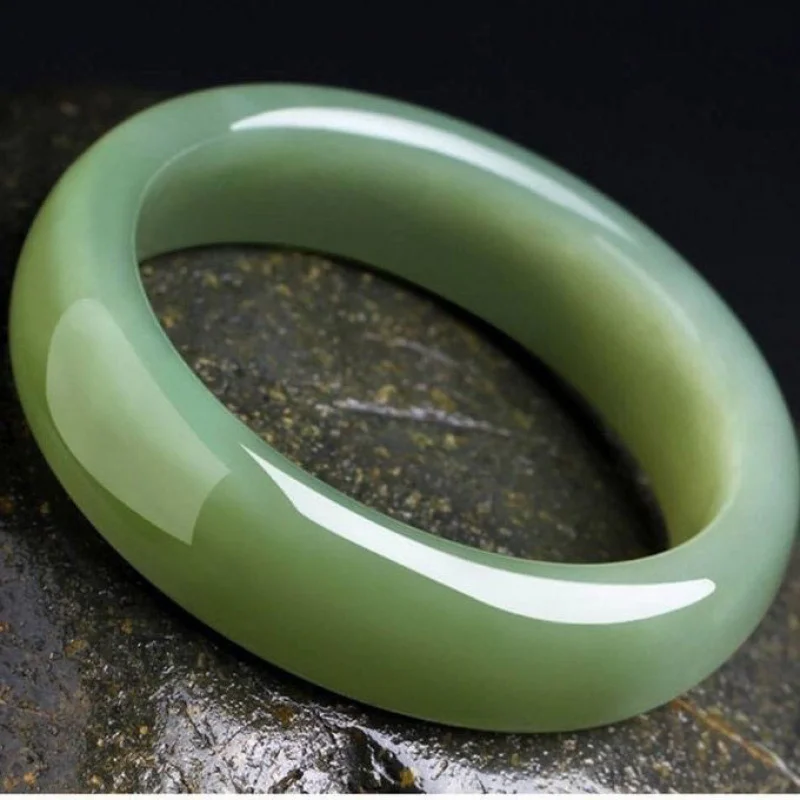 

Подлинный синий нефрит Хотан Цемуо из Синьцзяна, натуральный жадеит, женский браслет из зеленого нефрита, подарочный вариант