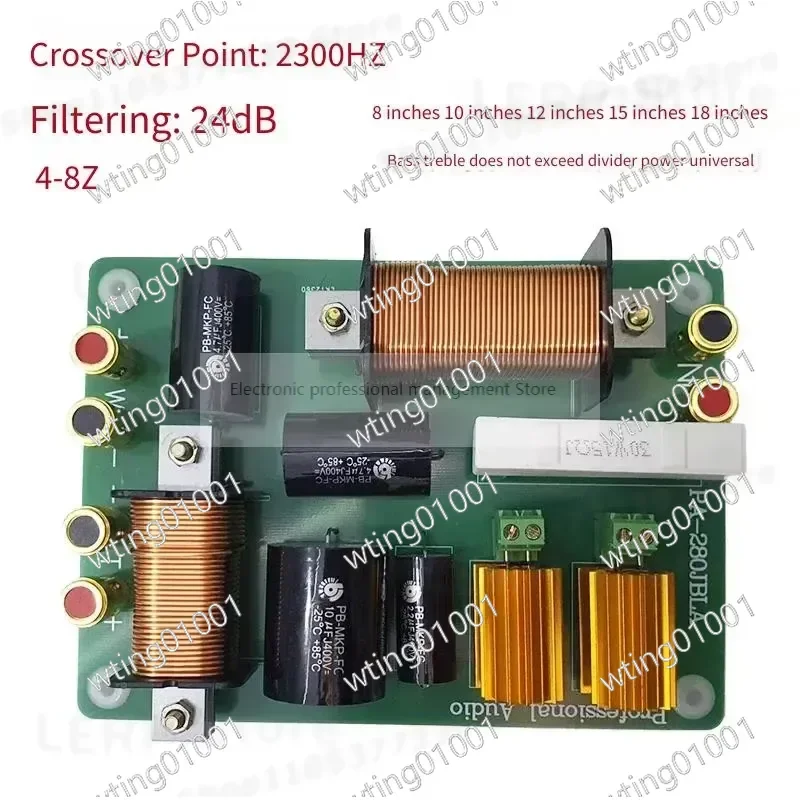 for PA-280 2-Way Crossover 2500Hz Divider for 15 Inch Pro Stage Speaker 800W Tweeter Woofer Bass Treble Splitter 1PC