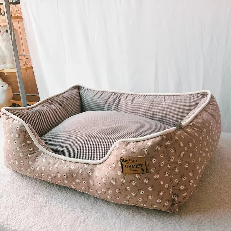  muebles para gatos Hot Selling Eco-friendly Printed Design Plaid Pet Sofa Bed Fashionable Protective Furniture for Cats and Dog