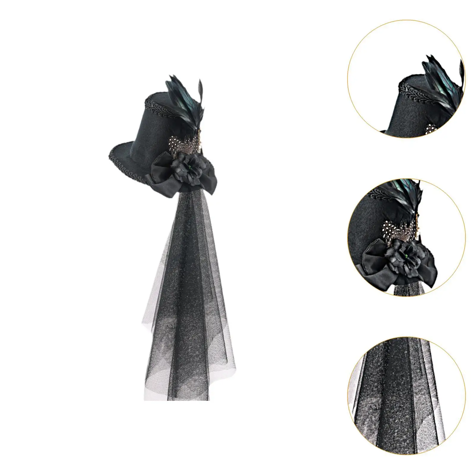 Steampunk أفضل قبعة الجدة الدانتيل الشاش زي التبعي القوطية خمر نمط رئيس والعتاد كوكتيل قبعة مشبك شعر للنساء الرجال الطرف